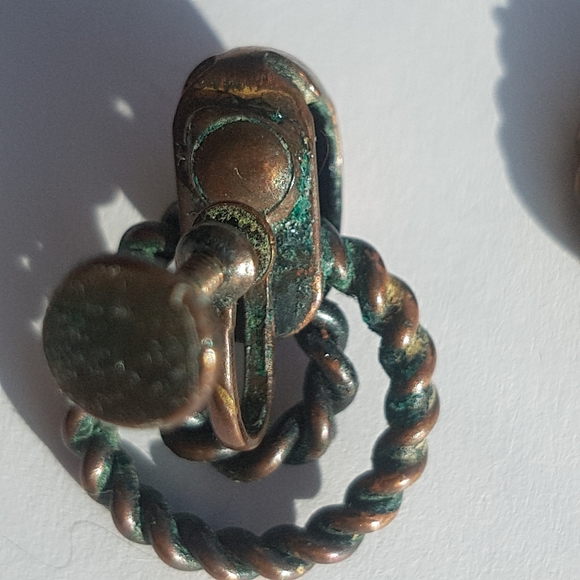 Vintage/Antique Screw-on Copper Earrings - Picture 4 of 10